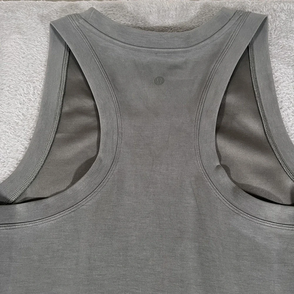 Lululemon Ease of It All Dress Womens EU 8 Gray Sage V-Neck Maxi Casual